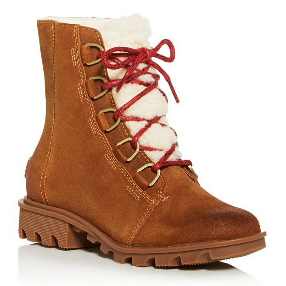 NWT Sorel pheonix shearling boots red laces - Picture 1 of 6